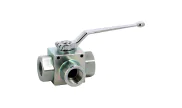 Carbon steel ball valve 721 3 way L-port BSP high pressure