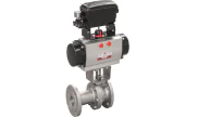 JC Valves V-port ball valve 340AIS + ASR pneumatic actuator + YT 3300 positioner