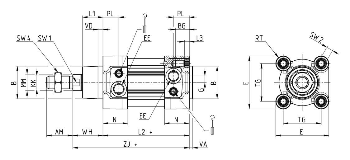 Series 63 izmēru rasējums